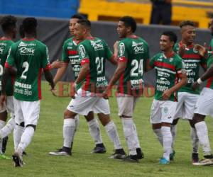 Un gol de Joshua Vargas tiene ganando al Marathón en el estadio Nacional. Foto Grupo OPSA