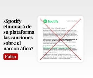 Captura de pantalla al supuesto comunicado de Spotify hecha el 25 de diciembre de 2024, adaptada a esta cartela.