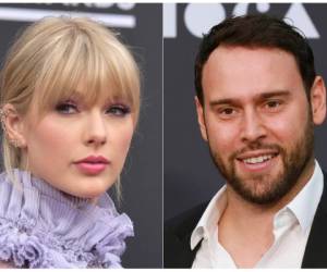 Esta combinación de fotografías muestra a Taylor Swift en los Billboard Music Awards en el MGM Grand Garden Arena en Las Vegas el 1 de mayo de 2019, izquierda, y Scooter Braun en la gala benéfica MOCA 2019 en Los Ángeles el 18 de mayo de 2019.