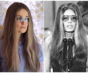 Una combinación de fotos con Rose Byrne en el papel de Gloria Steinem en una escena de la miniserie 'Mrs. America', izquierda, y Steinem en la Convención Nacional Demócrata en Miami Beach, Florida, el 13 de julio de 1972. Foto: AP