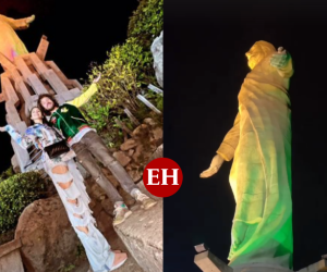 El youtuber mexicano Luisito Comunica y su novia Arianny Tenorio posan en El Cristo de El Picacho. Foto captura Instagram