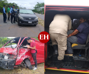 Tras la brutal colisión, personal del Cuerpo de Bomberos se trasladó hasta el lugar donde brindaron los primeros auxilios a las personas heridas.