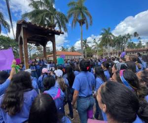 Imagen de la jornada de protestas desarrollada este lunes al interior de la Universidad El Zamorano.