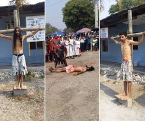 La Semana Santa también se conmemora dentro de las cárceles de Honduras. Los privados de libertad se dieron a la tarea el viernes de recrear un peculiar vía crucis en el que recordaron el dolor de Jesús al llevar la cruz a cuestas previo a su crucifixión.