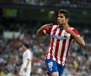 Diego Costa cuando vestía la camisa del Atlético Madrid en 2013. (AFP)