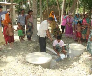 Funds were not a problem, but the sluice valve required for the latrine was not available anywhere.