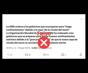 Captura de pantalla a una publicación en X/Twitter realizada el 19 de agosto de 2024.