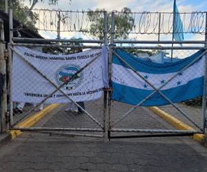 Algunos centros asistenciales amanecieron con las banderas puestas en los portones.