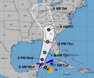 Esta sería la trayectoria que seguiría la tormenta tropical Helene.