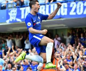 Morata festeja su gol portando la camiseta del Chelsea (Foto: Agencia AFP)