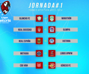 Así se jugará la jornada 1 del torneo Apertura 2023 de la Liga Nacional de Honduras.