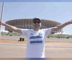 Bruno, un aficionado brasileño que estará full con Honduras ante Argentina (Foto: Juan Salgado)