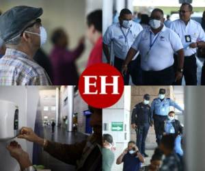 Mascarillas y gel antibacterial fueron las medidas que impusieron las autoridades del Aeropuerto Internacional de Toncontín después que se confirmaran dos casos de coronavirus en el territorio nacional. Fotos: Emilio Flores / EL HERALDO.