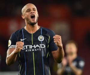 Celebración de uno de los goles del Manchester City ante el Southampton. Foto:AFP