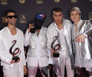 Erick Brian Colón, Richard Camacho, Zabdiel De Jesús y Christopher Vélez de CNCO asisten a la 34ª Edición del Premio Lo Nuestro a la Música Latina de Univision.