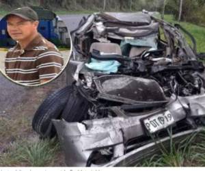 La imagen muestra cómo quedó el auto donde se conducía René Antonio López.