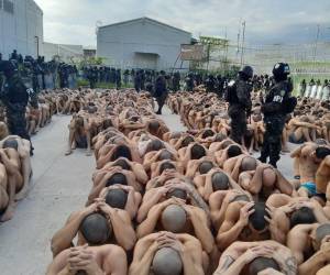 Los pandilleros fueron sacados de sus celdas y colocados unos con otros en uno de los patios de Támara.