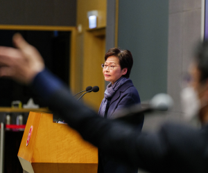 La jefa del ejecutivo del territorio, Carrie Lam.