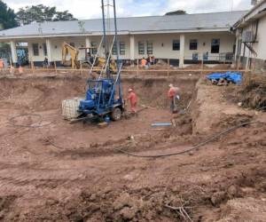 Avance de la construcción del búnker en el Hospital San Felipe.