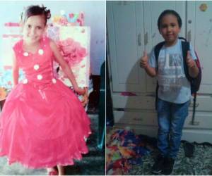 En vida, los niños hondureños Jennifer Ninet Gavarrete (11) y Carlos Daniel Aguilera Aguilar (7), quienes murieron ahogados en su intento de llegar a Estados Unidos.