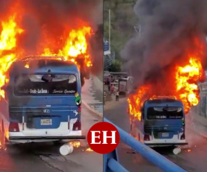 La unidad ardió por varios minutos hasta que llegaron los bomberos.