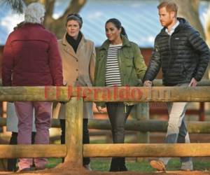 Meghan y Harry hablaron con responsables de asociaciones y monitores especializados en los programas de desarrollo corporal basados en la relación con los caballos.