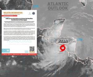 Los expertos de Copeco pronostican que la tormenta tropical Julia se disipará el lunes en horas de la noche.