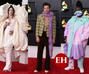 Bad Bunny, Harry Styles y Lizzo encabezan el listado de los peor vestidos en los premios Grammy 2021. A criterio de los expertos estos looks fueron estrafalarios ¿Qué opinas?. Fotos: AP.