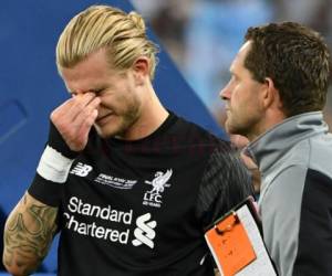 Loris Karius llora tras la final de la Champions entre Liverpool y Real Madrid.