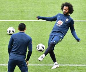 Marcelo estrella del Rea Madrid en concentración con la Selección de Brasil. Foto: AFP