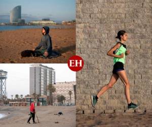 Barcelona reabrió este viernes sus playas, cerradas desde mediados de marzo por el confinamiento en España, para permitir a sus ciudadanos hacer deporte. Fotos AFP