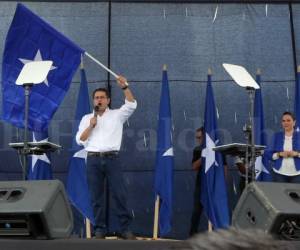 El presidente Juan Orlando Hernández este día en sus actos de campaña. Foto: David Romero / El Heraldo.