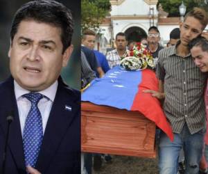 Juan Orlando Hernández enfatizó su postura sobre la crisis en Venezuela. El presidente hondureño dijo que 'los muertos están ahí'. En la foto, el entierro de un joven venezolano de 15 años muerto por un impacto de bala; su familia responsabiliza a la Guardia Nacional de Venezuela del homicidio. Foto: AFP