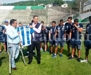 El presidente de la Fenafuth Jorge Salomón en la concentración de Honduras en Xochitepec. (Fotos: Ronal Aceituno / Grupo Opsa)