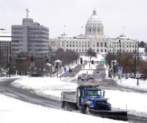 Las consecuencias de la tormenta invernal en St. Paul, Minnesota. Foto: AP.