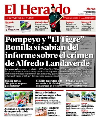 Pompeyo y 'El Tigre' Bonilla sí sabían del informe sobre el crimen de Alfredo Landaverde