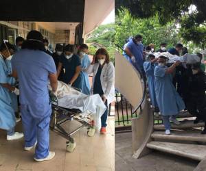 En un verdadero reto se convirtió el traslado de la paciente entubada en el Hospital El Tórax, que se logró con ayuda del personal médico y la Policía Militar.