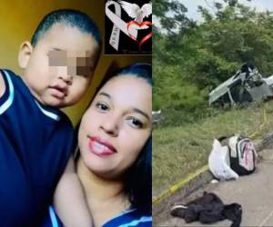 María Elena Maldonado Herrera (33) y su pequeño bebé Ronald David Armijo Maldonado perdieron la vida en el accidente.