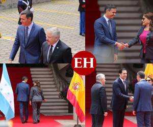 El presidente del gobierno español Pedro Sánchez llegó este viernes a Casa Presidencial para sostener una reunión con la mandataria Xiomara Castro. Estas son las imágenes de su recibimiento en casa de gobierno.