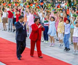 Xi Jinping y Xiomara Castro el pasado 12 de junio en Beijing.