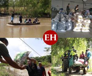 Más de 500 familias que viven en la zona de los excampos bananeros en El Progreso, Yoro, claman por ayuda. Este miércoles llegó parte de esa ayuda en canoa tractores y hasta en helicópteros. Aquí las imágenes.