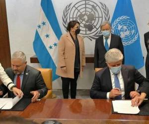 La presidenta Xiomara Castro se reunió con el secretario general de la ONU, António Guterres.