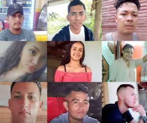 Foto de algunos de los hondureños desaparecidos. Familiares y amigos piden ayuda para dar con su paradero.