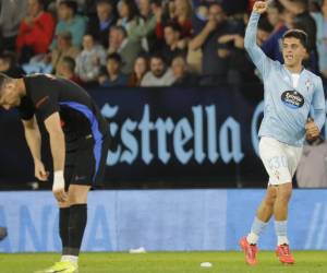 Hugo Álvarez anotó el gol del empate para el Celta de Vigo ante el FC Barcelona.