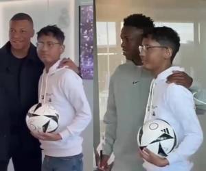 Mbappé y Vinicius Júnior compartieron con el hondureño que lucha contra el cáncer.