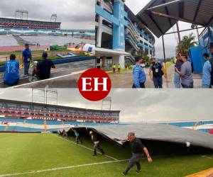 A pocas horas de que Honduras y Canadá disputen el partido correspondiente a la Liga de Naciones de la Concacaf, el estadio Olímpico Metropolitano se prepara para recibir el decisivo compromiso que podría significar el pase a la Copa Oro 2023. Las lluvias que afectan a San Pedro Sula han obligado al personal del recinto deportivo a colocar una lona para proteger la cancha, a la par que muy pocos aficionados han llegado al coloso sampedrano para apoyar a la Bicolor.