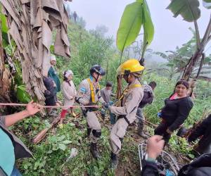 El Cuerpo de Bomberos y los vecinos de la zona realizaron maniobras para rescatar el cadáver.