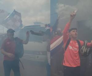 Te dejamos las mejores postales de la llegada de la Barra Ultra Fiel, locura en el recibimiento de los futbolistas de Olimpia en la previa del juego ante Olancho.