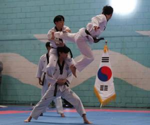 Cientos de niños, jóvenes y adultos presenciaron la gran exhibición de los Atletas de Taekwondo de Corea que visitan Honduras.