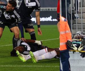 El hondureño Alberth Elis chocó su cabeza ante un adversario, quedó inconsciente y tuvo que ser retirado en camilla ante la preocupación de los jugadores del Girondins de Burdeos